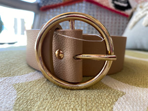 Circle Buckle Belt TAUPE