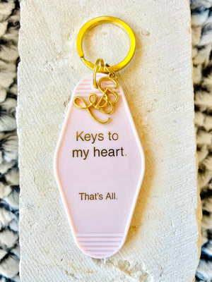 Keys To My Heart Motel Keychain/PINK