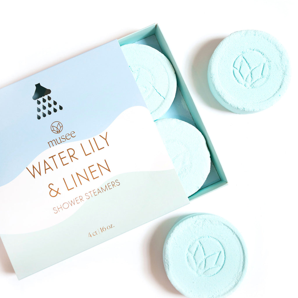 Water Lily & Linen Shower Steamers Set