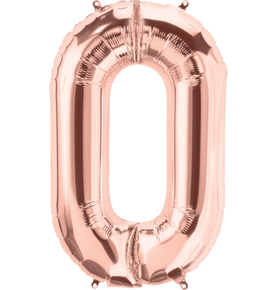 34" Jumbo Number 0 Rose Gold Foil Balloon