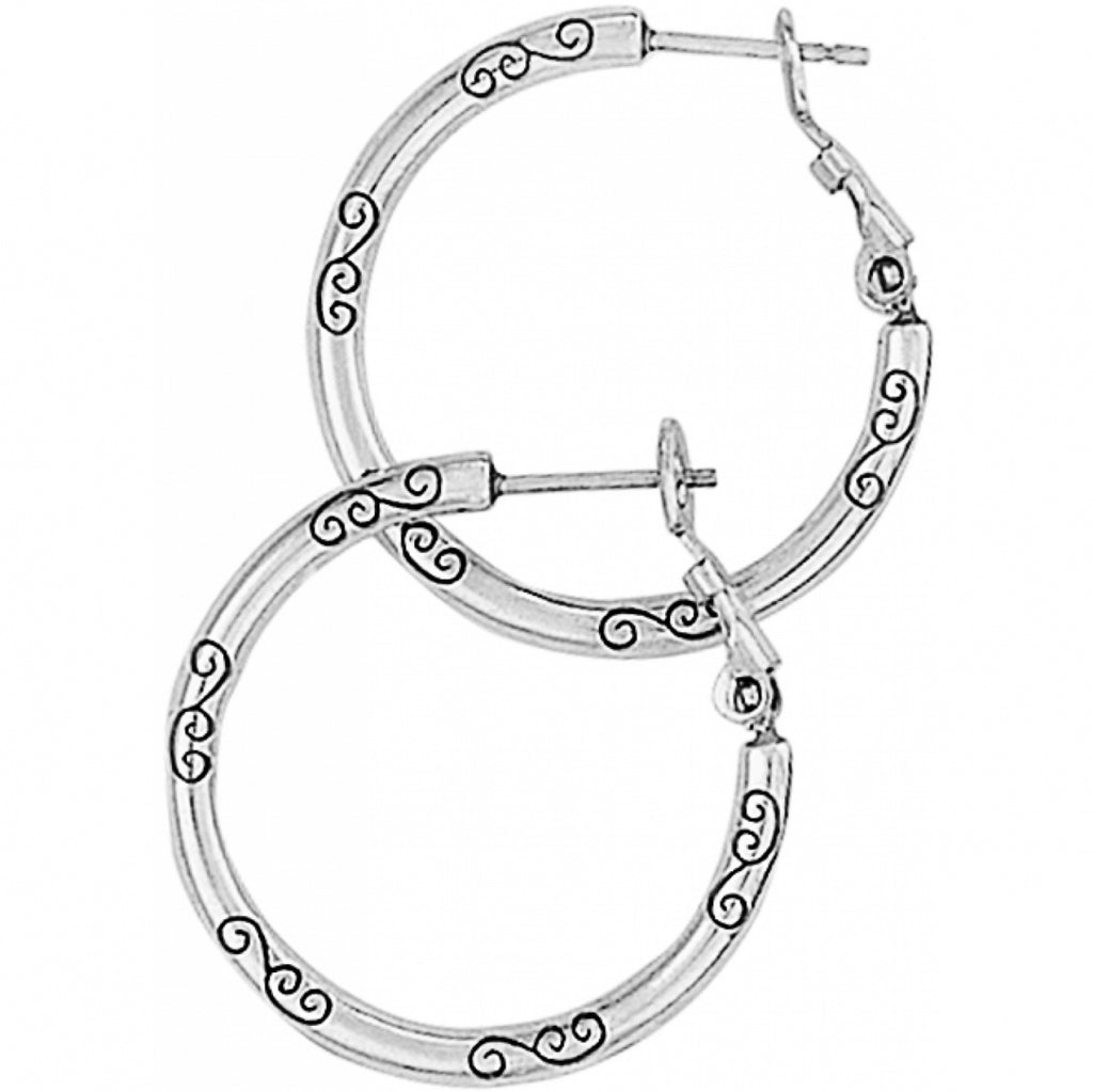Silver Small Earring Charm Hoops
