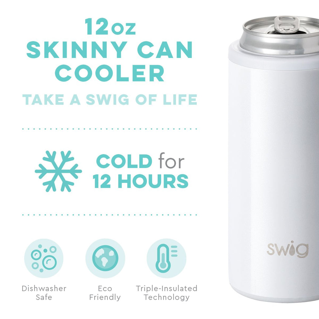 Swig Skinny Can Cooler DIAMOND WHITE