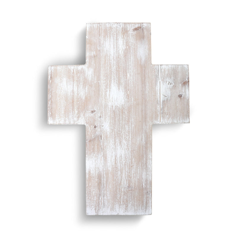 Large Whitewashed Wood Cross